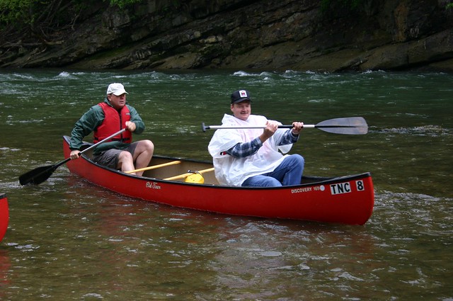 Canoe on the Clinch River with staff from Natural Tunnel State Park, Virginia