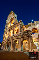 Roman Colosseum at 'purple hour', Rome Italy