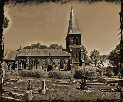 church graveyard sepia stjohns frame canberra