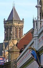York: St Wilfrid Church and figure on Lendal Bridge