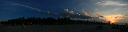 sunset sea sky panorama beach clouds hoian