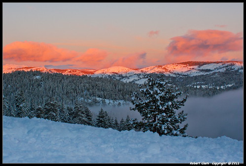 winter sunset sierras