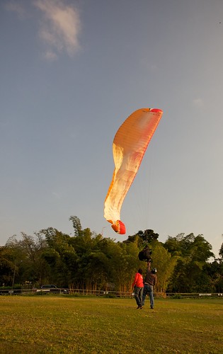 sunset paragliding