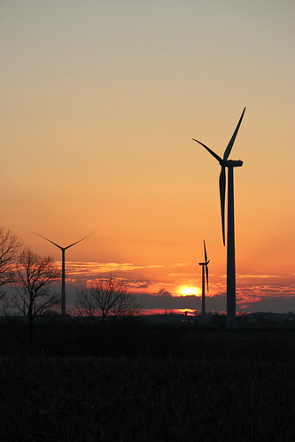 sunset illinois windmills hudson