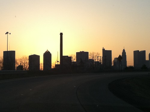 morning columbus ohio skyline sunrise