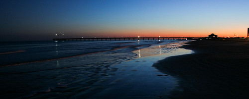 ocean sunset beach colors atardecer pier mar playa portaransas
