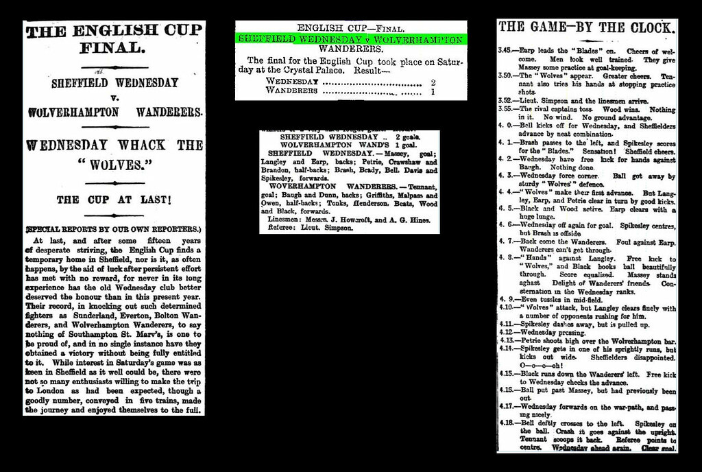 0418 - FA Cup Final - Sheffield Wednesday 2 Wolverhampton Wanderers 1 - 1896
