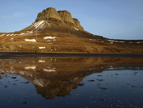 winter sea mountain snow reflection landscape golden iceland cliffs hvalfjörður speglun þyrill
