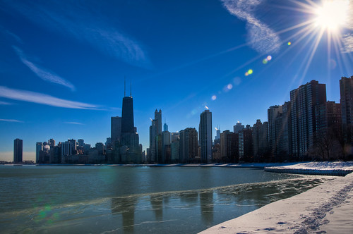 winter chicago skyline nikon freezing sunny hdr northavebeach chicagoist banias d90