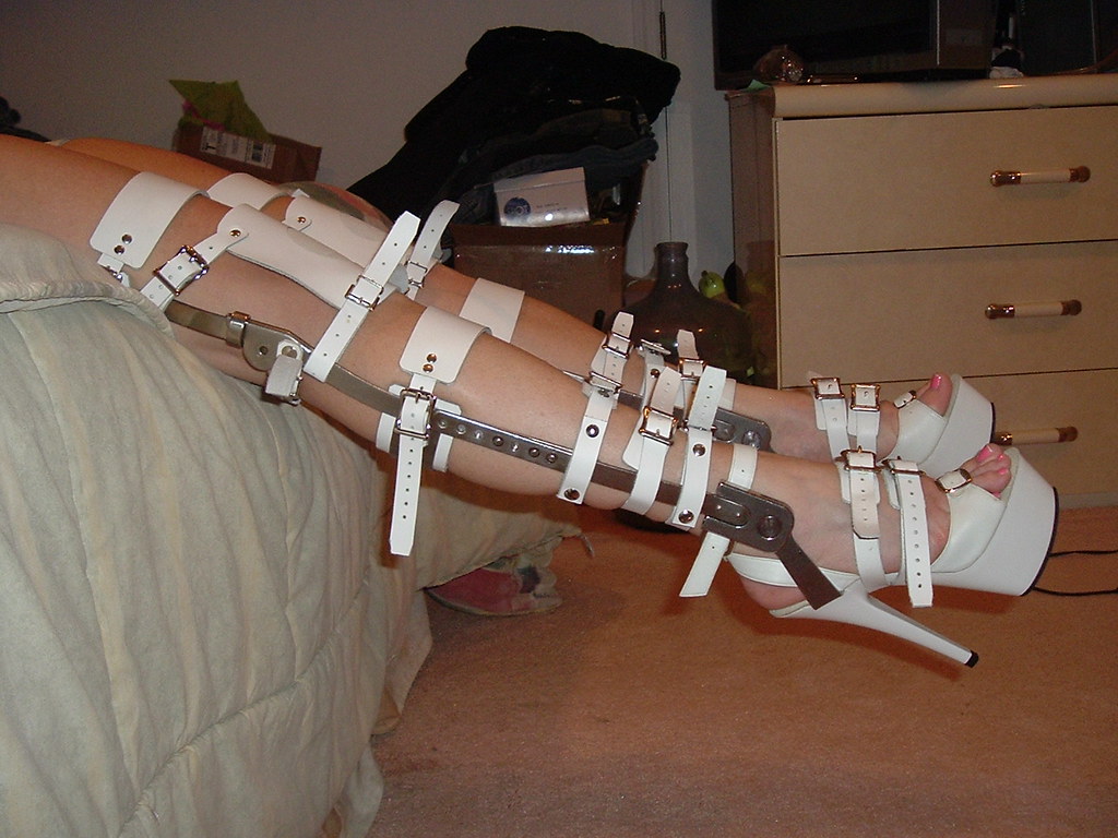 pretty legs braced straight and strapped. 