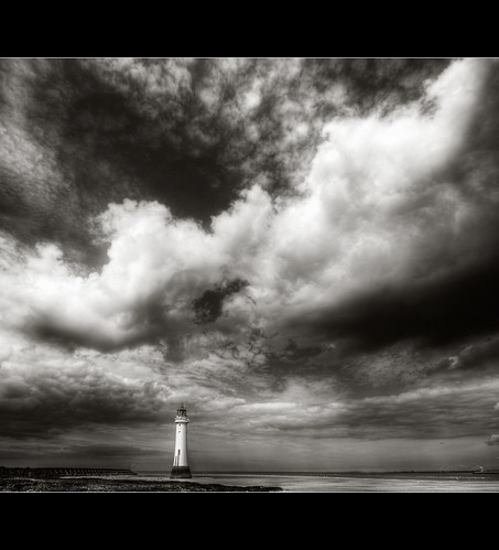 sea cloud lighthouse white storm liverpool mono sand hdr mersey wirral perchrock