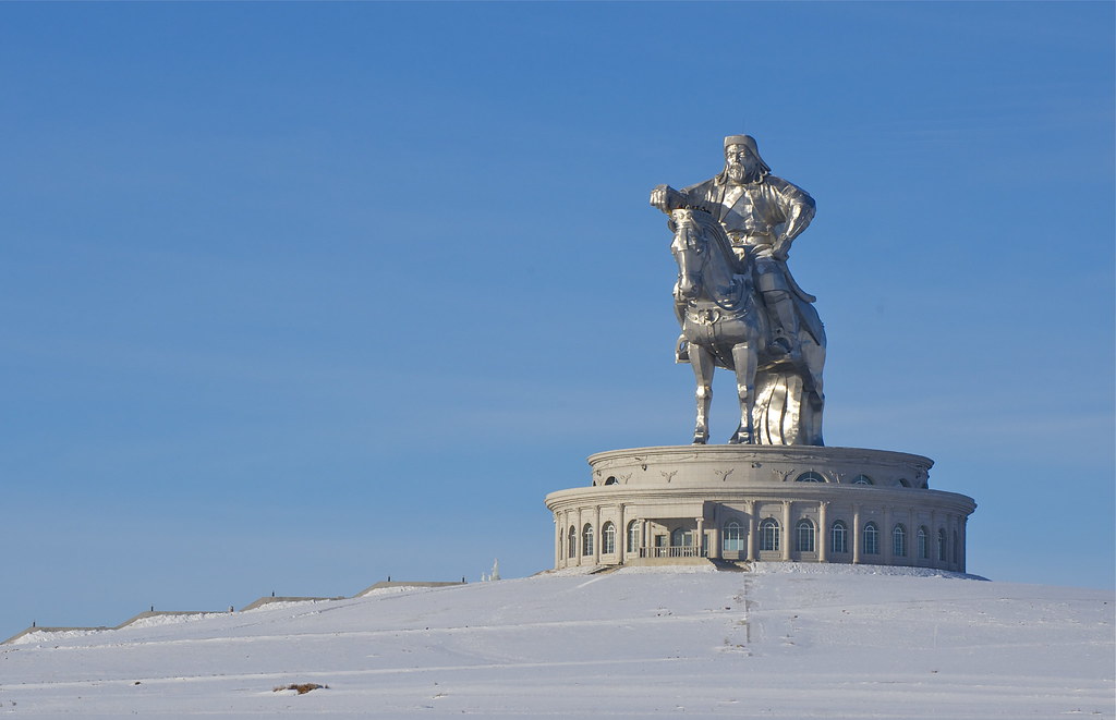 Chingis Khaan monument in the winter