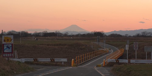 bridge sunset river fuji saitama okegawa arakawariver dmcg1