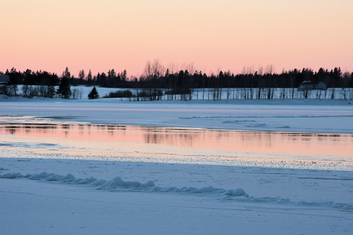 winter sunset snow ice pei