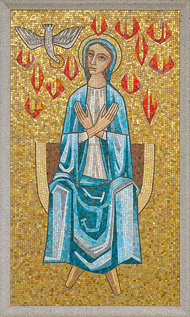 Resurrection Cemetery, in Affton, Missouri, USA - mosaic of the Blessed Virgin Mary at Pentecost