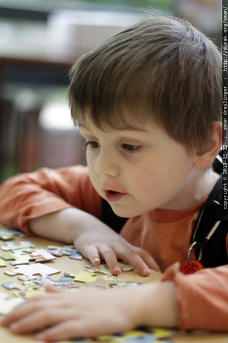 starting a jigsaw puzzle @ the library