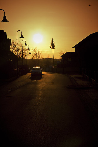 street sunset summer sun lamp car set dark not sellsman