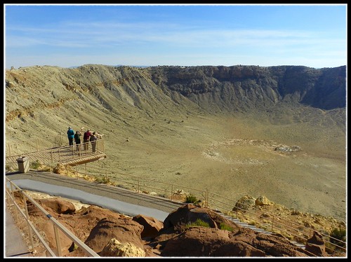 road trip arizona usa america observation desert hole united tourists deck crater impact huge states meteor meteorite