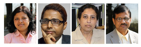 Left to right: Dr. Gargi Maity, Dr. Inamul Haque, Dr. Snigdha Banerjee and Dr. Sushanta Banerjee.