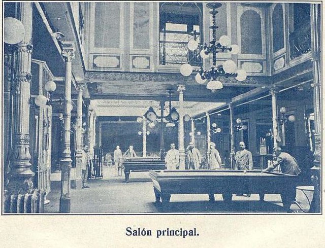 Interior del Casino de Toledo en 1916. Boletín del 50 aniversario del Centro de Artistas e Industriales. Archivo Municipal de Toledo (c)