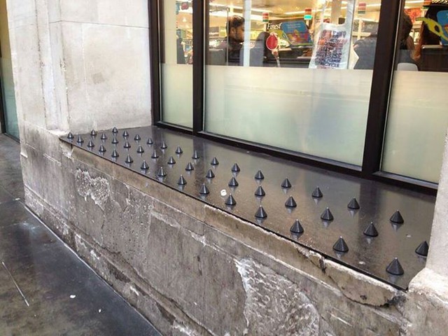 Everyone's up in arms about 'homeless spikes.' And rightly so. 2 things though: 1. Plenty of people are upset and sharing links in outrage who probably in general don't give a second thought to the homeless. 2. When I see these I think 'hey, get 2 or 3 la