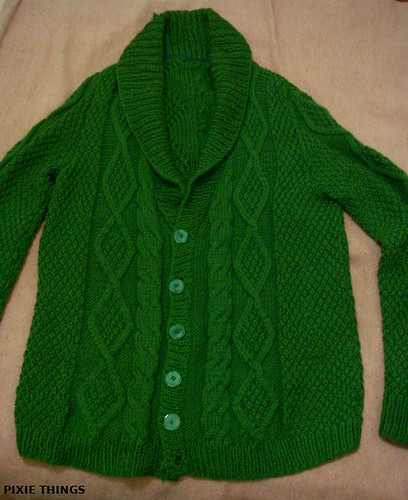 01-Cardigan from second hand store-before unravelling