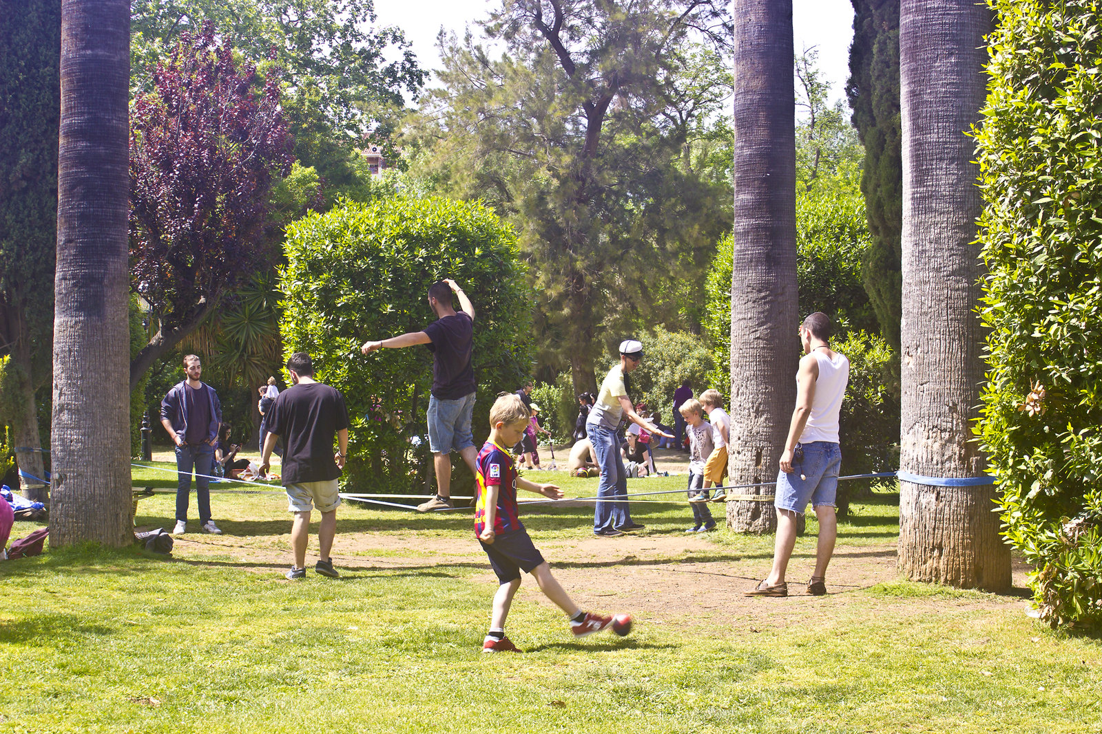 park fun national holiday playing bunting ciutadella