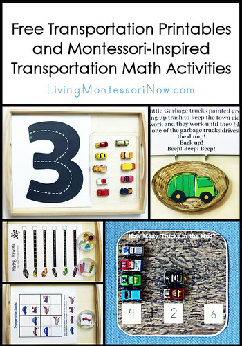 Free Transportation Printables and Montessori-Inspired Transportation Math Activities