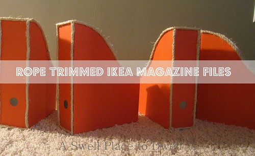 Rope Trimmed and Painted Ikea Magazine Files