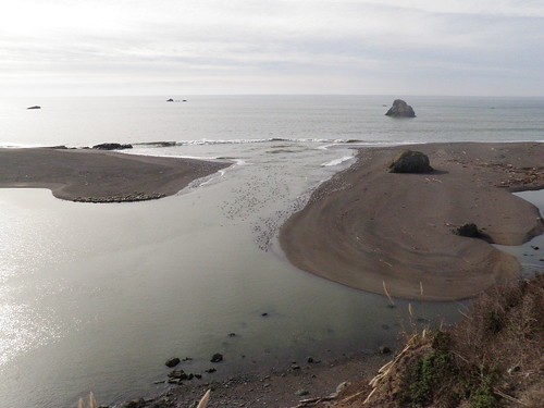 Russian River meets the sea at Jenner