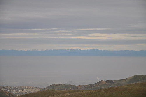 california snow mountains landscape smog haze flat central wide sierra hills valley