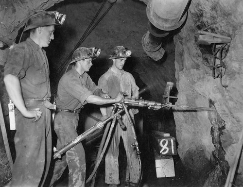silver mine state library queensland shafts miners mountisa statelibraryofqueensland rockdrill silver3 slq airleg