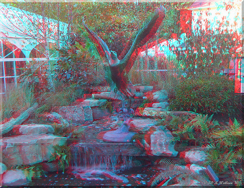 sculpture art pool waterfall stereoscopic 3d md landscaping brian maryland anaglyph stereo wallace easton stereoscopy stereographic rocs brianwallace stereoimage stereopicture