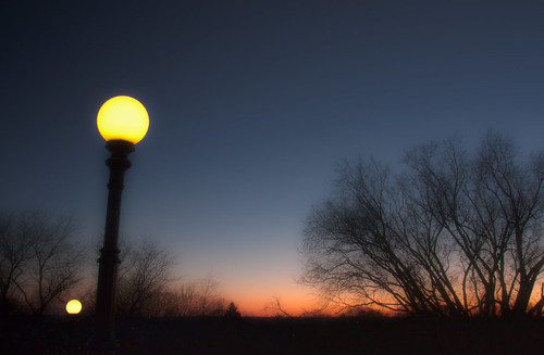 park sunset ohio lamp cincinnati pavilion hdr