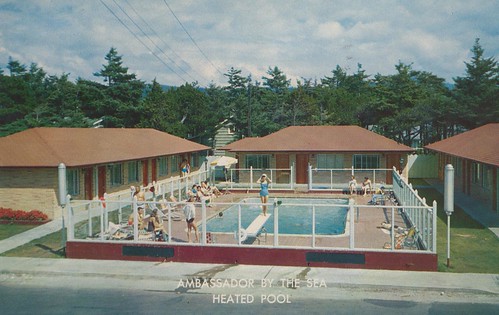 pool oregon vintage seaside apartments postcard motel 1958 ambassador streetview wishyouwerehear