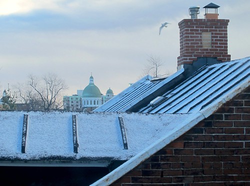 christmas xmas roof winter chimney snow ontario brick rooftop lines clouds cityhall gull bricks overcast diagonal kingston xmas2010 canong12