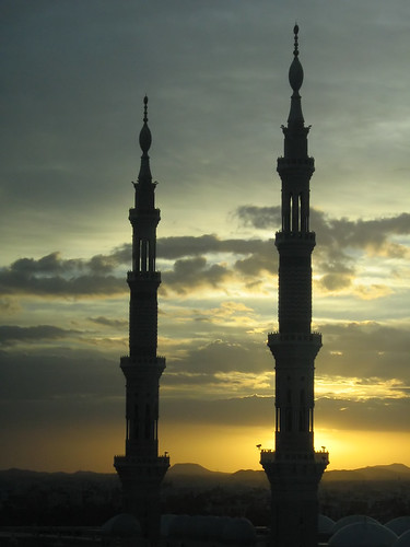 sunrise minaret grand mosque medina