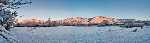 blue winter panorama orange snow ice sunrise frozen snowy cyan panoramic photostitch dumyat ochilhills craigleith clackmannanshire tullibody frozenice delphpond myerton
