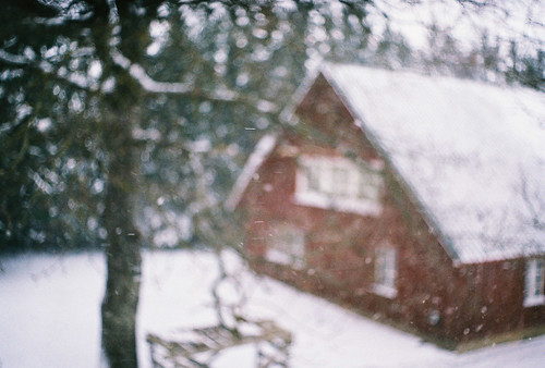 snowflake winter house snow film home analog 35mm estonia wind bokeh zenit eesti zenitet