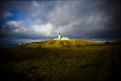 blue sea sky lighthouse beach yellow landscape fields ayrshire killantringen