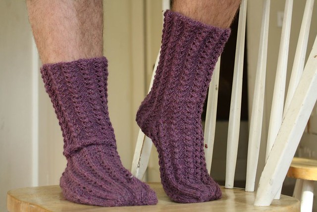 Fleece Bed Socks - Free Knitting Pattern for Fleece Bed Socks