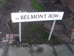 Belmont Row - road sign in Eastside
