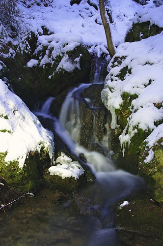 longexposure winter river waterfall czech