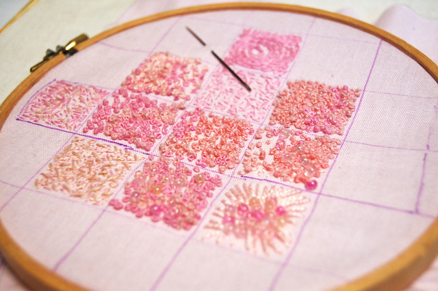 Embroidered Inchies by iHanna #pink #embroidery