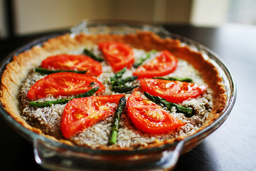 Savory Asparagus & Tomato Quiche Pies