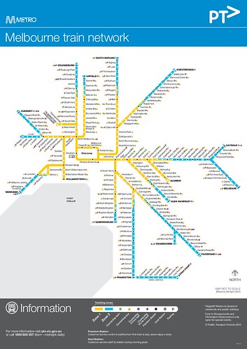 PTV Metro train map, 2013