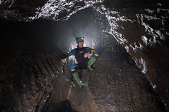 Phill descending the Sump 11 by-pass Image