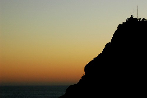 ocean sunset sky lighthouse silhouette mexico dusk hill gradient mazatlan