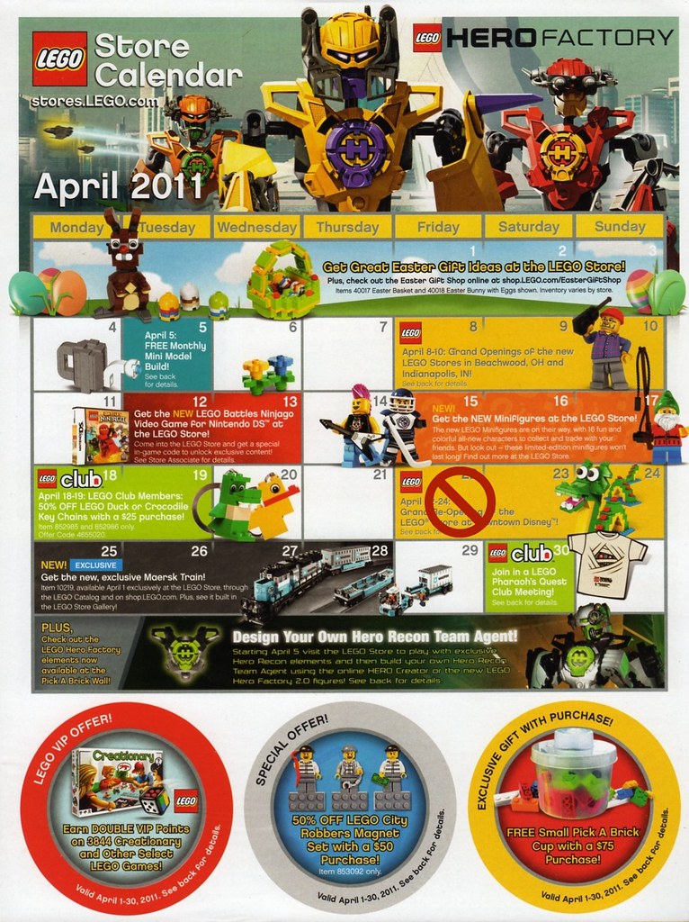 LEGO Store Calendar April '11 - front