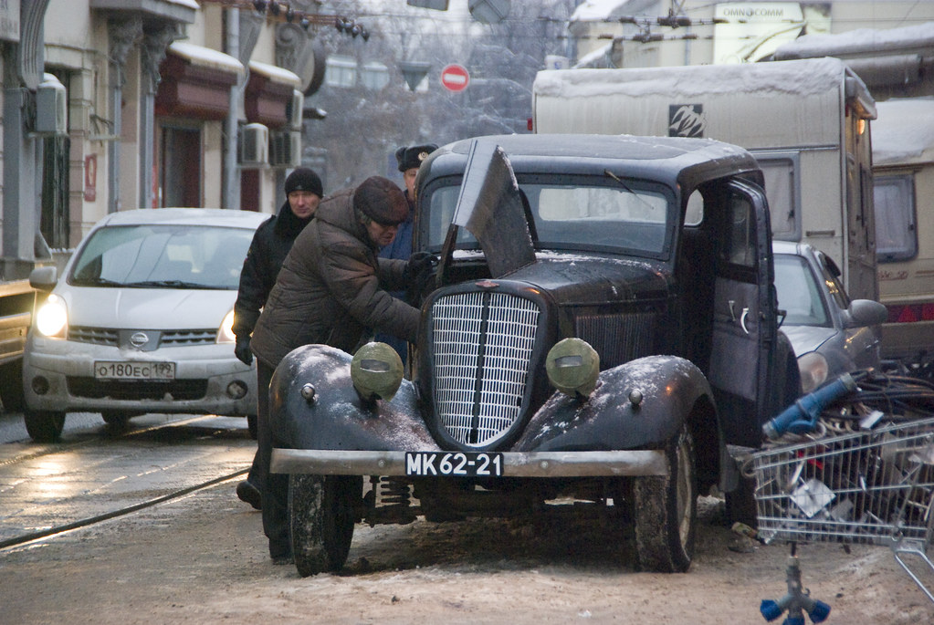 GAZ-M1 car at film shooting